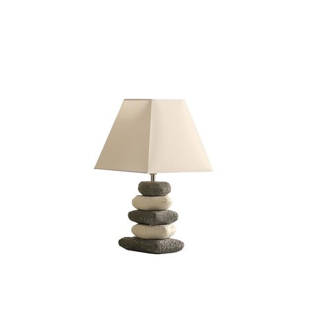 CLING 17.5 in. Coastal Darya 5 Stacked Pebble Ceramic Table Lamp CL2629586